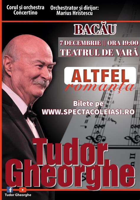 concert tudor gheorghe bacau|bilete pentru tudor gheorghe.